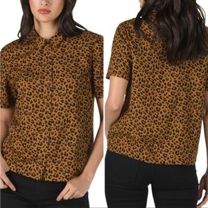 VANS Leopard Print 'Driver' Button
Down Shirt